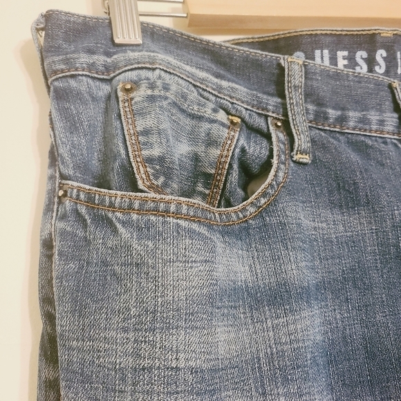 Guess Jeans | Men's Distressed Falcon Bootcut Jeans (Size 36 x 32) - Picture 5 of 15